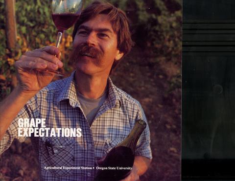 Magazine cover with title: "Grape Expectations," featuring Barney Watson at Woodhall Vineyards in 1987.